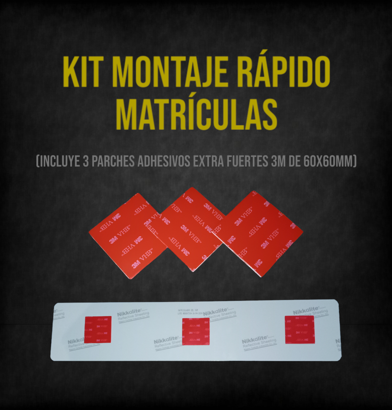 Kit de montaje adhesivo para matrículas